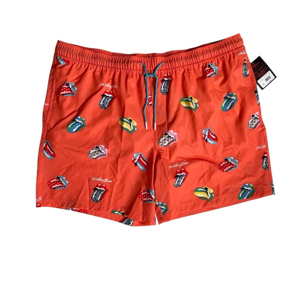 Rolling Stones Surf & Licks all over print board short/swim trunks men’s 2XL NWT